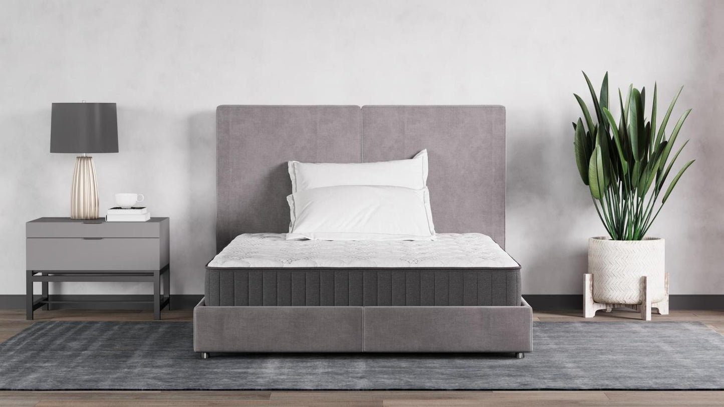 Full , 9 inch , Firm , Hybrid Mattress with Bonnell Coil core from Bonelli Essentials by Ottomanson on a stand alone bed base.