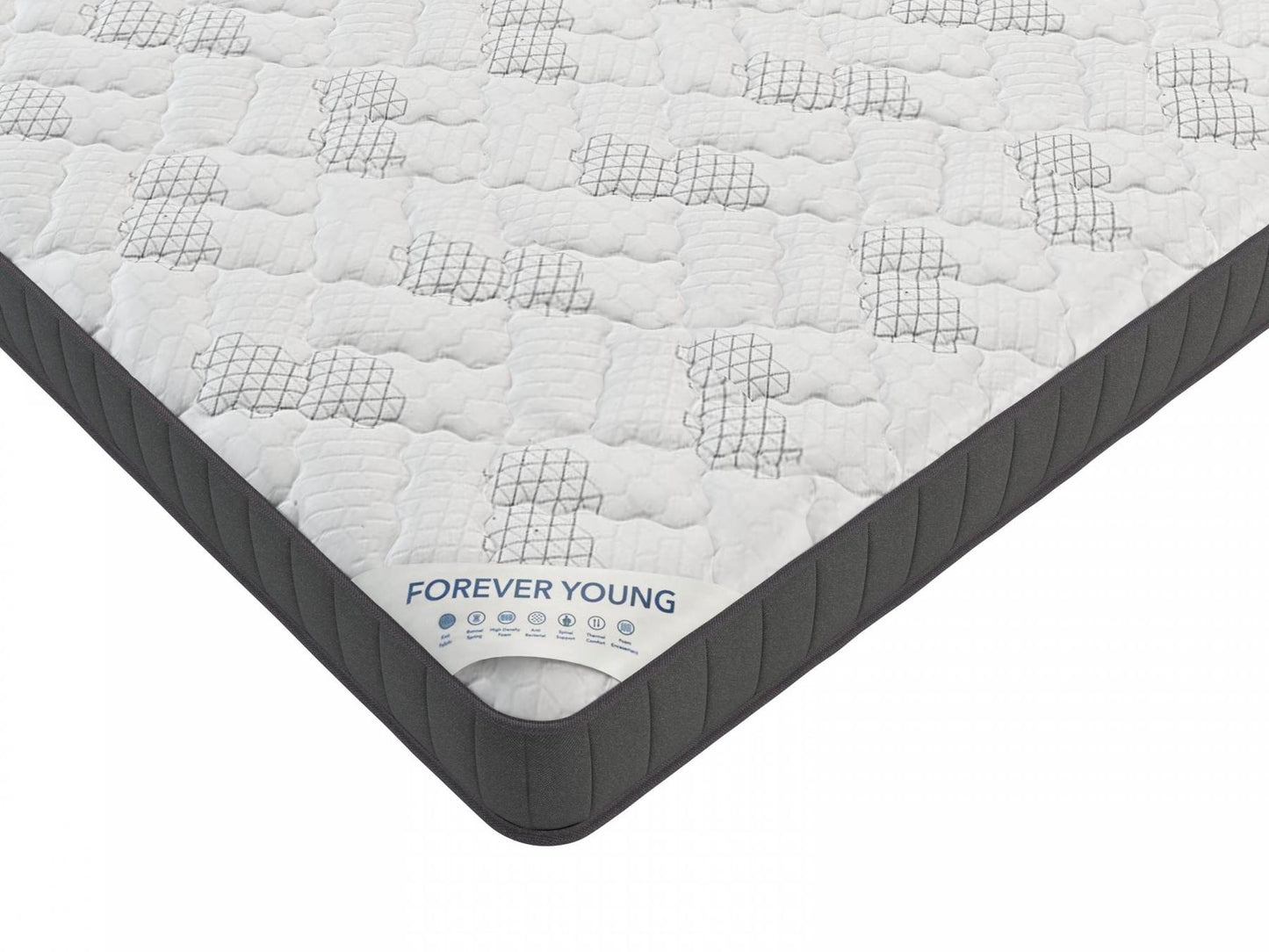 Full , 9 inch , Firm , Hybrid Mattress with Bonnell Coil core from Bonelli Essentials by Ottomanson in white background close up look.