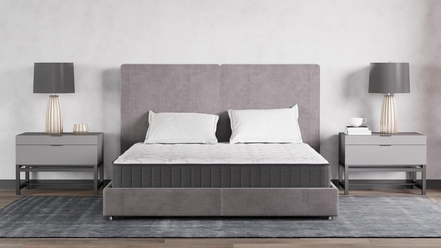 Queen , 9 inch , Firm , Hybrid Mattress with Bonnell Coil core from Bonelli Essentials by Ottomanson on a stand alone bed base.