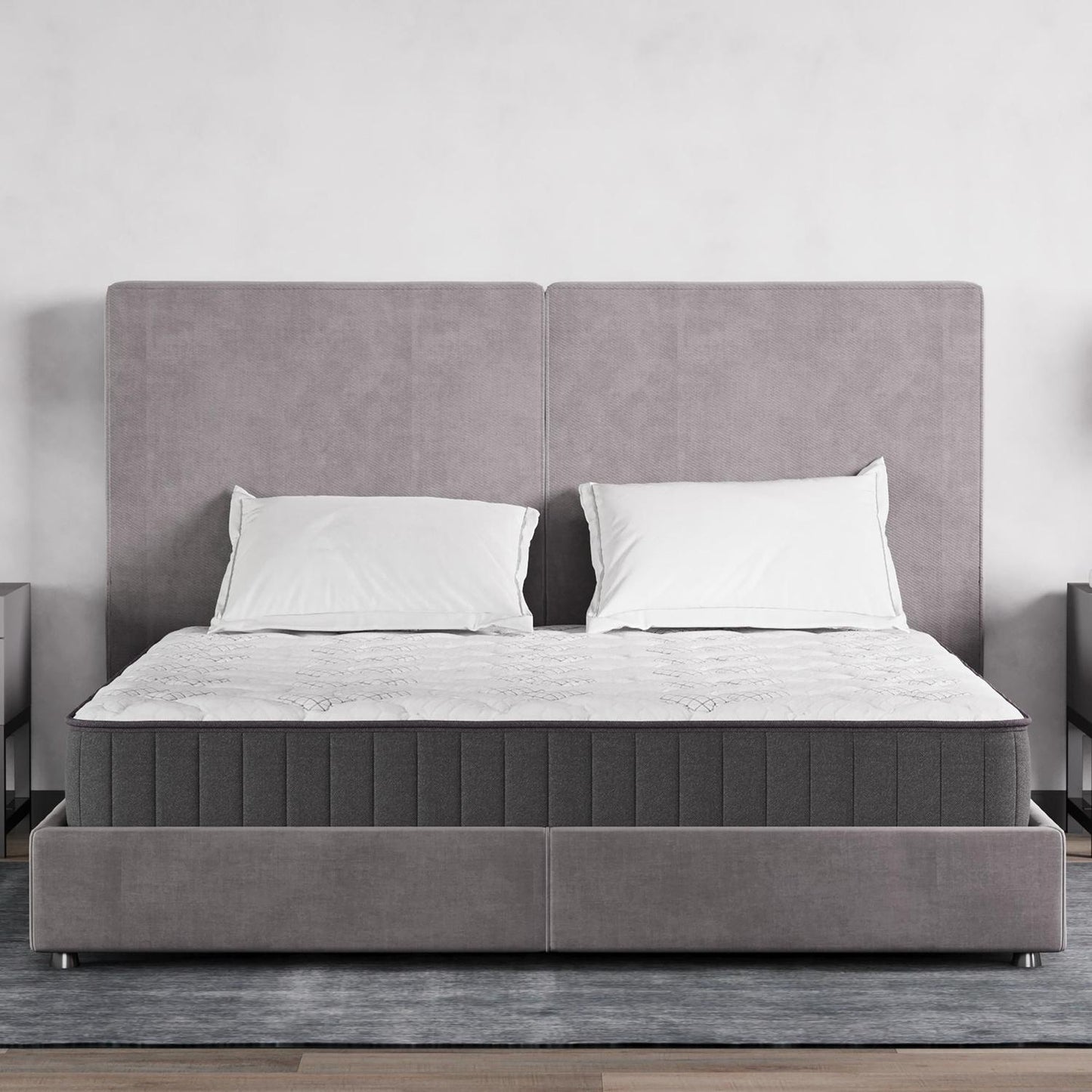 Queen, 9 inch , Firm , Hybrid Mattress with Bonnell Coil core from Bonelli Essentials by Ottomanson in bedroom lifestyle setting.