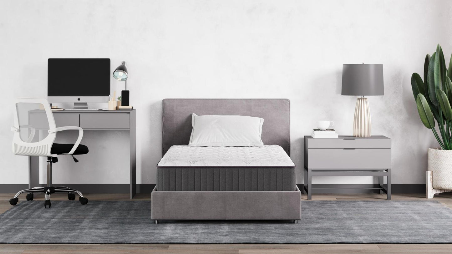 Twin , 9 inch , Firm , Hybrid Mattress with Bonnell Coil core from Bonelli Essentials by Ottomanson on a stand alone bed base.