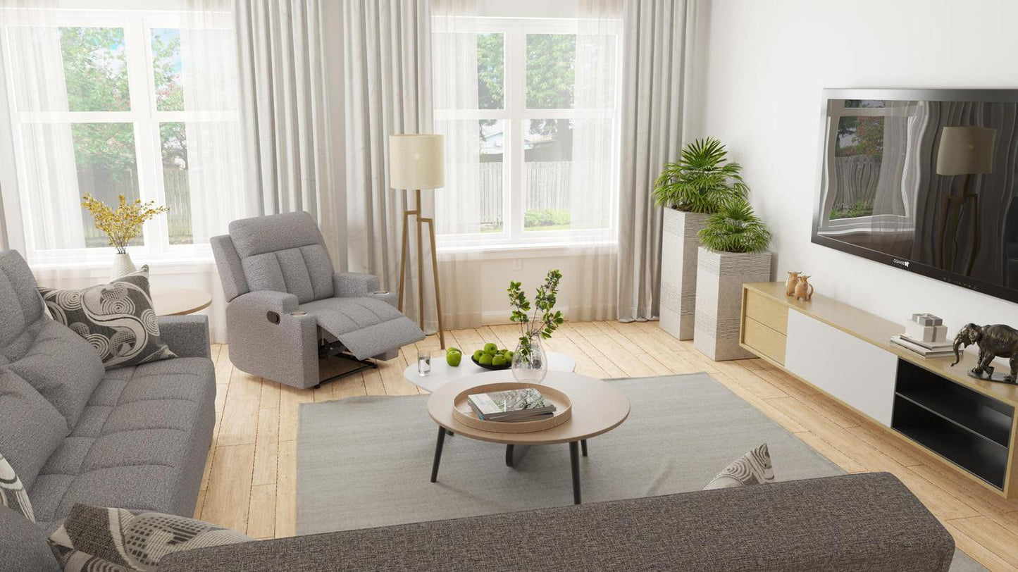 Ergorest Gray Recliner Armchair with Cupholders