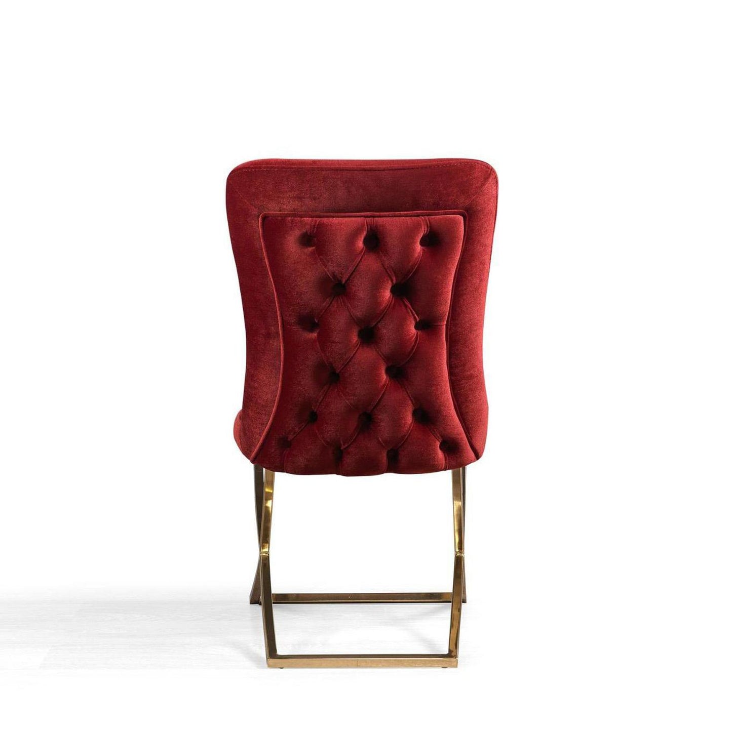 Sultan Collection Wing Back, Modern design, upholstered dining chair in with legs in white background the back view.