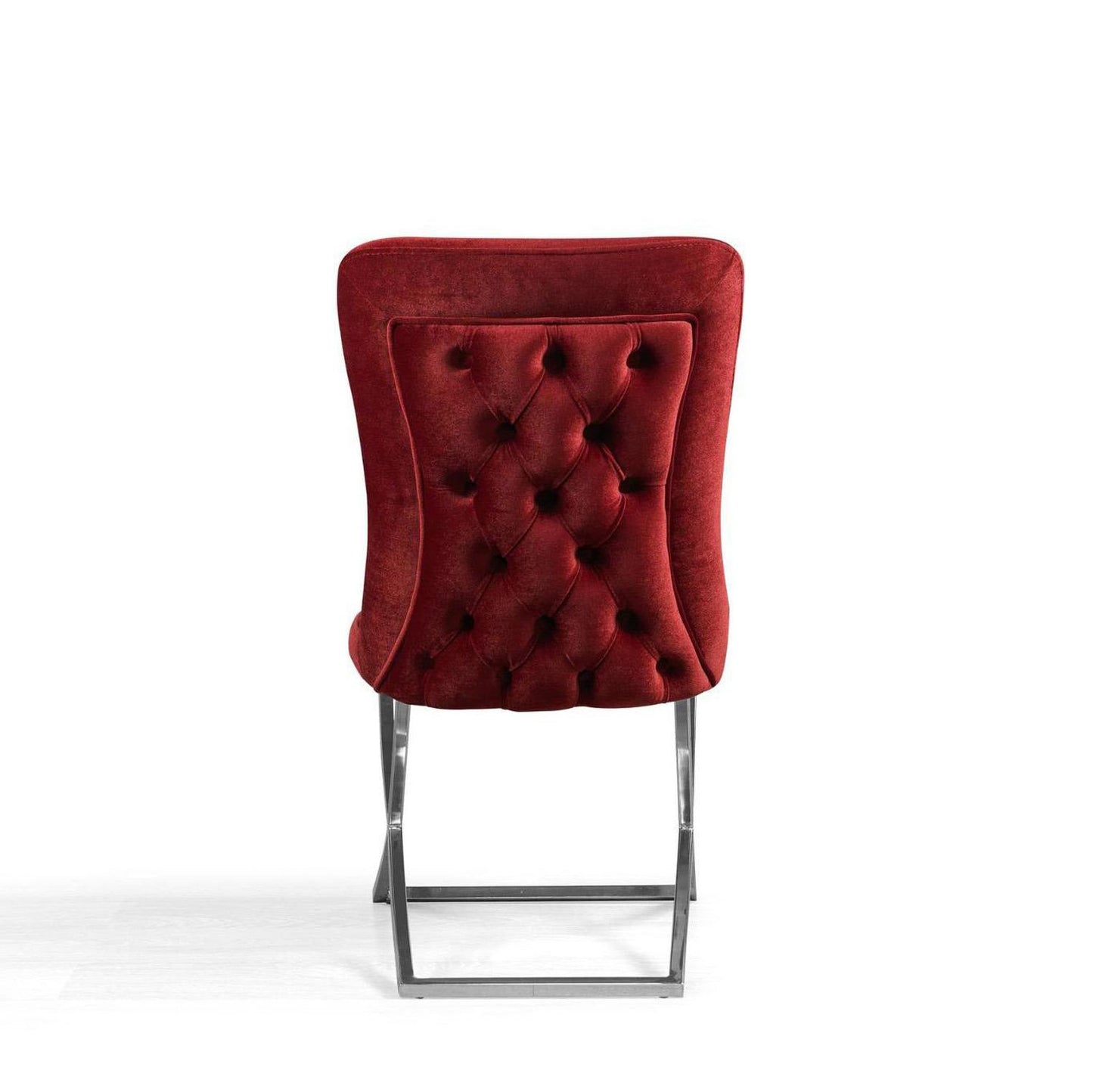 Sultan Collection Wing Back, Modern design, upholstered dining chair in with legs in white background the back view.